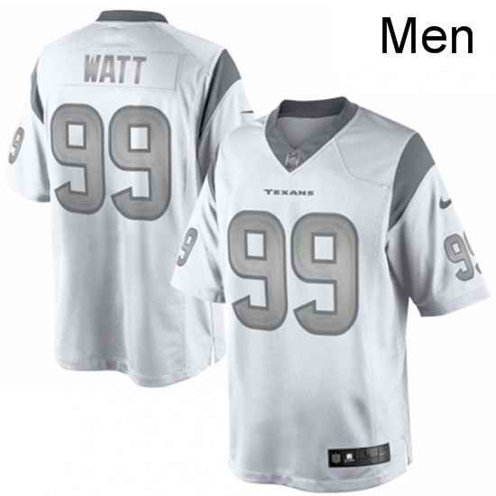 Men Nike Houston Texans 99 JJ Watt Limited White Platinum NFL Jersey